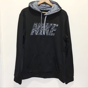 Nike Men’s Camo Logo Black Therma Fit Hoodie Large